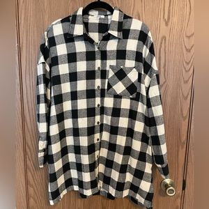 Black flannel button down